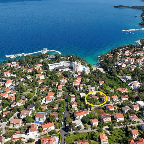 Panorama of Malinska with the sign House Maxim